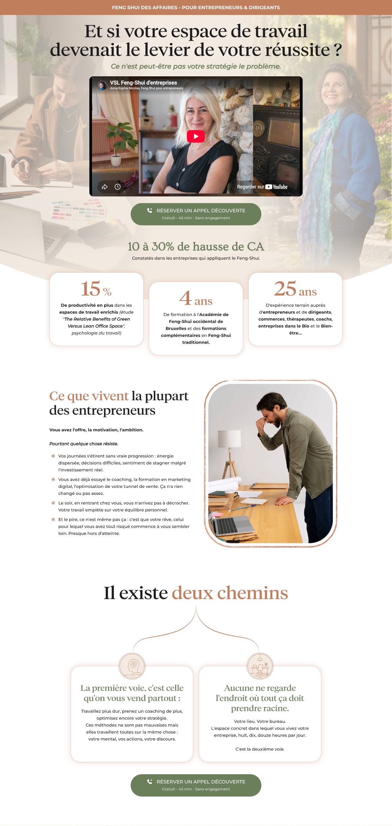 Appel à l'action et formulaire de réservation