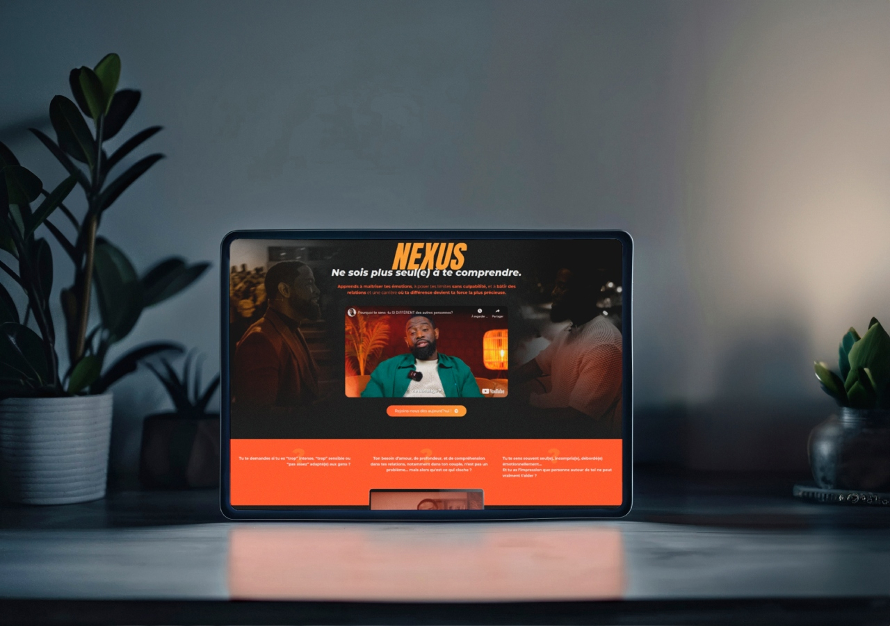 Hero de la page de vente NEXUS et promesse de transformation